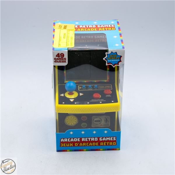 NEW YELLOW MINI ARCADE RETRO GAMES 49 GAMES