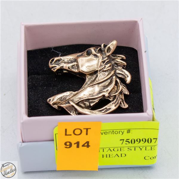 NEW VINTAGE STYLE HORSE BROOCH HEAD