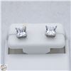 Image 1 : NEW SILVER PLATED SQUARE CUT STUD EARRINGS