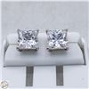 Image 1 : NEW SILVER PLATED SQUARE CUT STUD EARRINGS