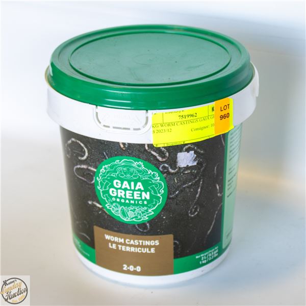 1 KG WORM CASTINGS GAIA GREEN BB 2023/12