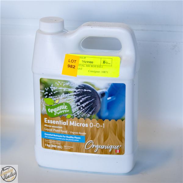 1 KG ESSENTIAL MICROS 0-0-1 LIQUID PLANT