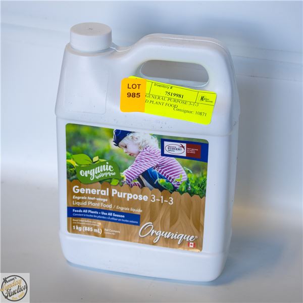 1 KG GENERAL PURPOSE 3-1-3 LIQUID PLANT FOOD