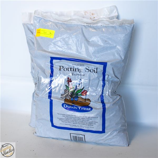TWO BAGS 10 L EACH OF POTTING SOIL