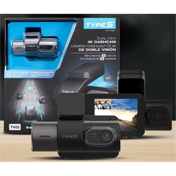 NEW WITH BOX TYPE S T402 DUAL VIEW A.I. DASH CAM