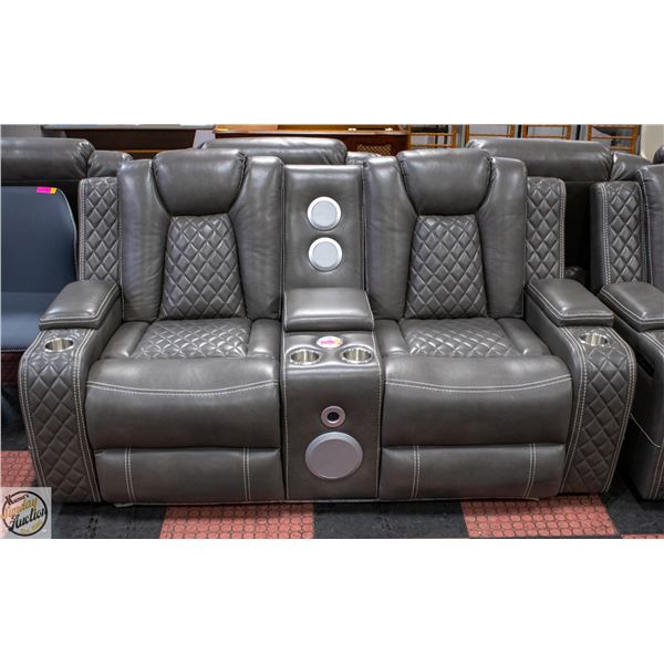 NEW WYATT LEATHER POWER RECLINING SOFA FEATURING