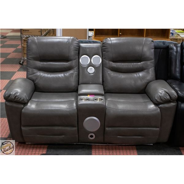 NEW WYATT LEATHER POWER RECLINING SOFA FEATURING