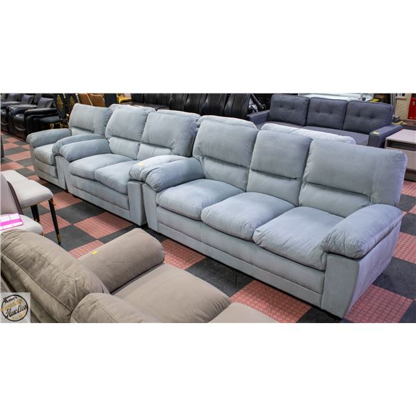 NEW PACIFIC L. BLUE FABRIC COUCH LOVESEAT CHAIR