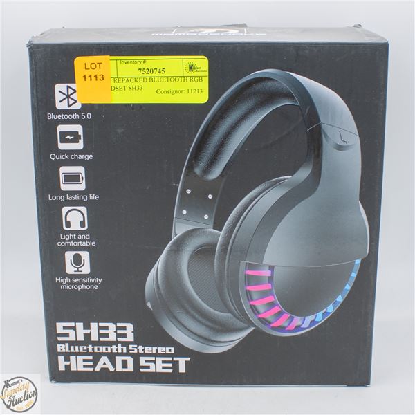 NEW REPACKED BLUETOOTH RGB HEADSET SH33