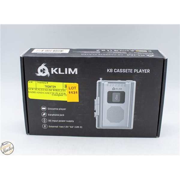 NEW SEALED KLIM WIRELESS RADIO AND CASSETTE PLAYER