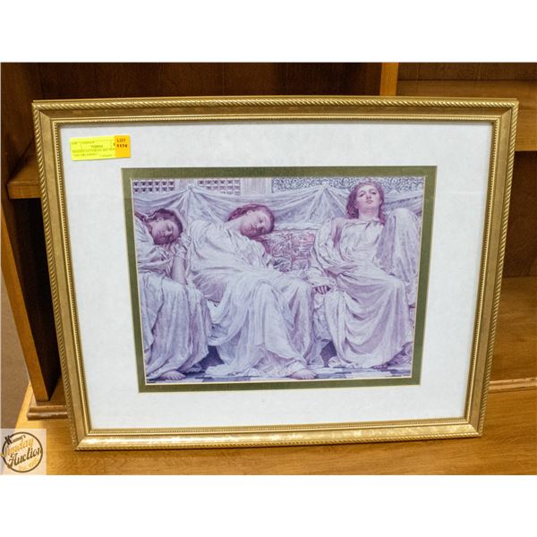 FRAMED VICTORIAN ART PRINT "THE DREAMERS"-