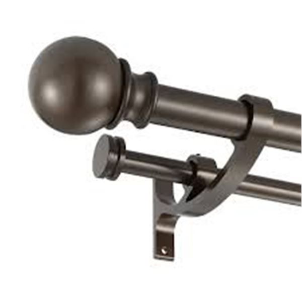 BRAND NEW DOUBLE CURTAIN RODS W BOUQUET BRACKETS