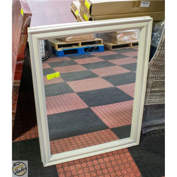 2 LARGE WHITE FRAMED MIRRORS