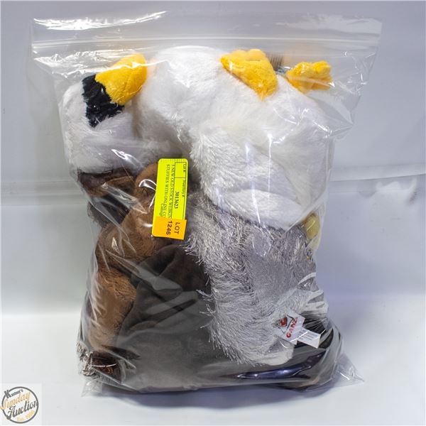 5 NEW OLD STOCK WEBKINS STUFFIES WITH ONLINE CODES