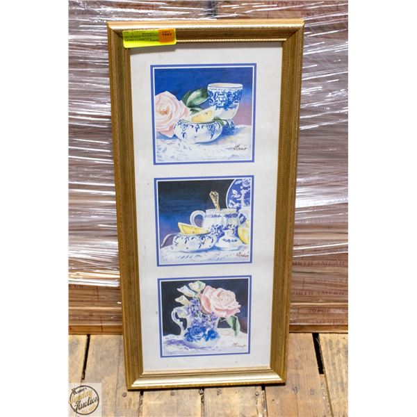 TRI FRAMED WATERCOLORS BY ARTIST C LINSCOTT