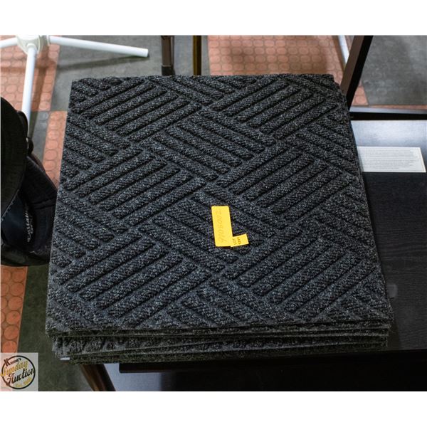 LOT OF 12 CHARCOAL CARPET TILES 18" X 18"