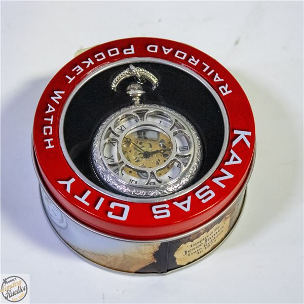 JESSE JAMES INSPIRED RAILROAD POCKET WATCH UNUSED