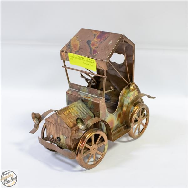 CUSTOM MADE FOLK ART METAL "FORD MODEL T" 9" X 10"