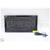 Image 1 : LIGHT UP DISPLAY ESPRESSO COLOUR 19" X 10"