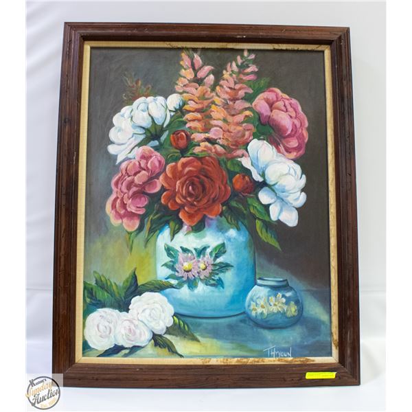 ORIGINAL PAINTING OIL - POTTED FLORAL 27" X 32"