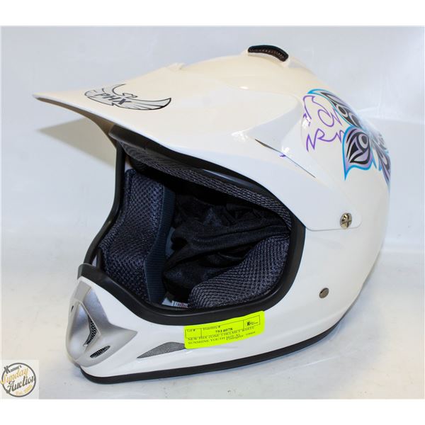 NEW PHX ZONE 3 HELMET WHITE SUNSHINE YOUTH SIZE XL