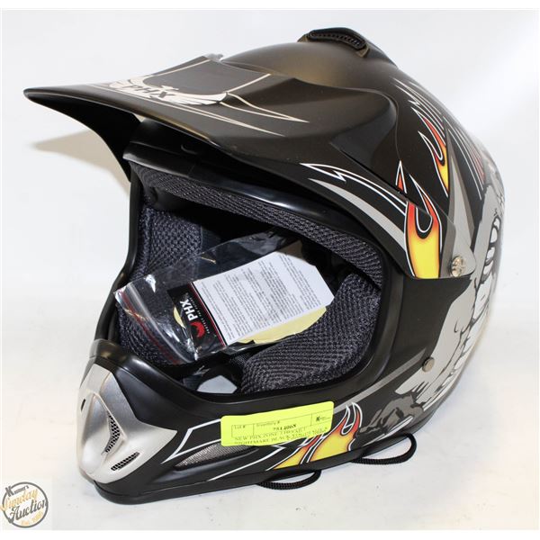 NEW PHX ZONE 3 HELMET NIGHTMARE BLACK YOUTH SIZE S