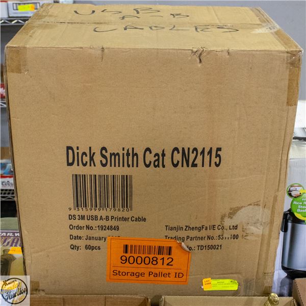 CASE OF DICK SMITH AB PRINTER CABLES 60PCS