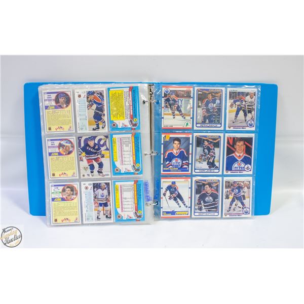 BINDER ALL EDMONTON OILERS APPROX 180 CARDS