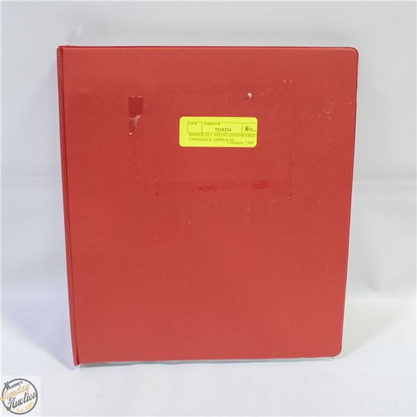 BINDER ALL YOUNG GUNS ROOKIES UPPERDECK APPROX 90