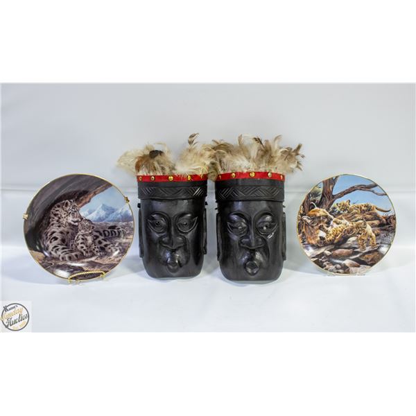 CHEETAH + LEOPARD COLLECTOR PLATES + 2 MATCHING