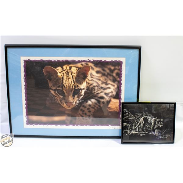 2 FRAMED WALL HANGINGS 1 LARGE 1 SMALL