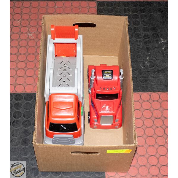 CAR TRANSPORTER TOY WITH SOUNDS + LIGHTS TESTED