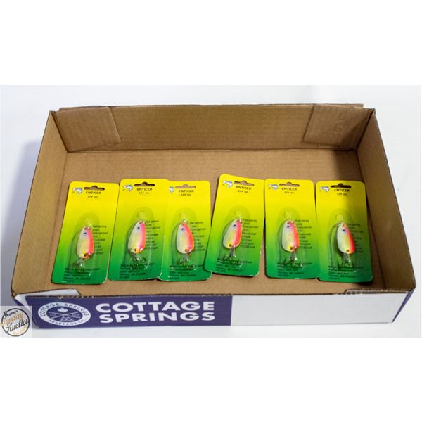 6 X ENTICERS FISHING LURES