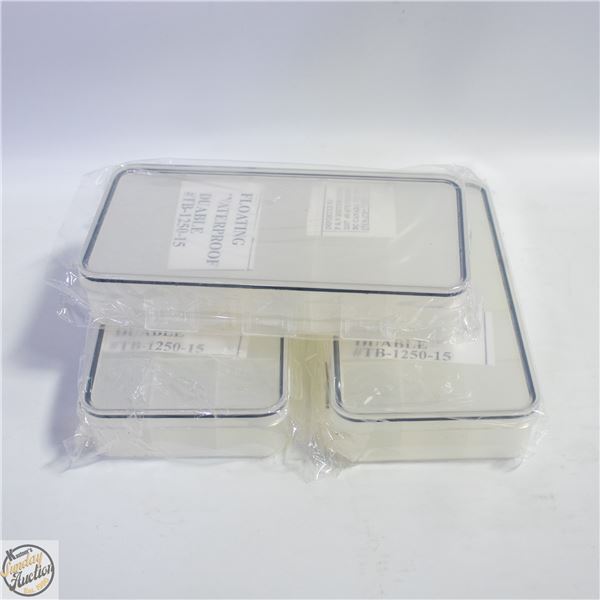 3 X FLOATING WATERPROOF TACKLE BOXES
