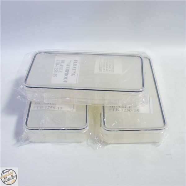 3 X FLOATING WATERPROOF TACKLE BOXES