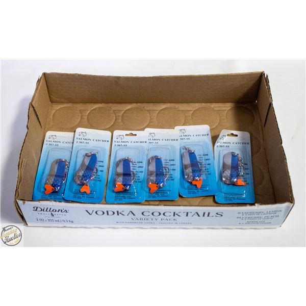 6 X BLUE/SILVER SCALE SALMON/ PIKE FISHING LURES