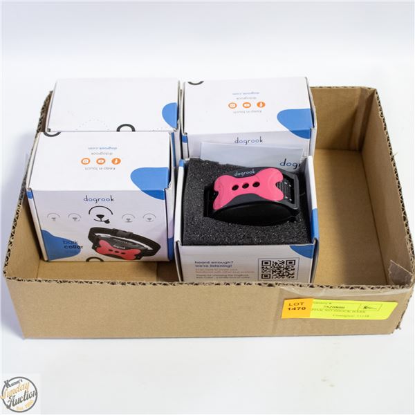 LOT OF 4 PINK NO SHOCK BARK COLLARS