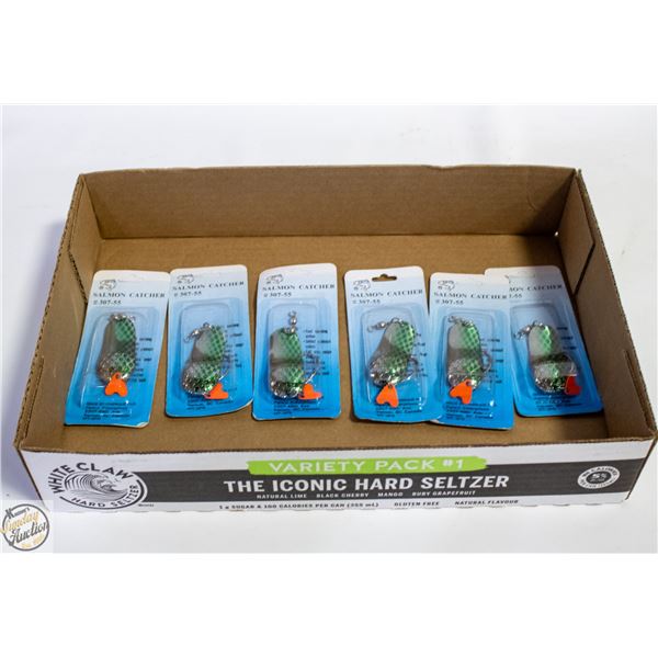 6 X BLUE/SILVER SCALE SALMON/ PIKE FISHING LURES