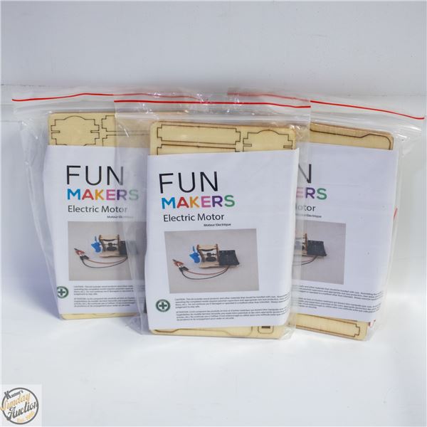 3 X FUN MAKERS ELECTRIC MOTORS BUILDING KITS
