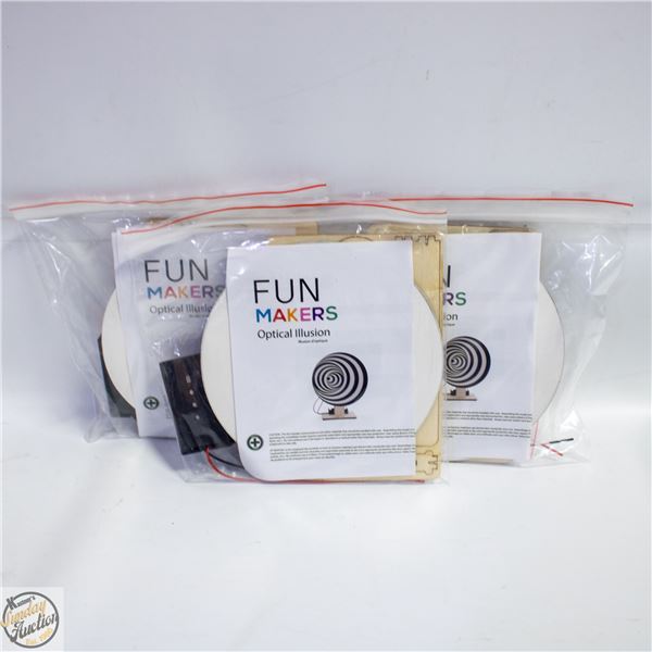 3 X FUN MAKERS OPTICAL ILLUSIONS BUILDERS KITS