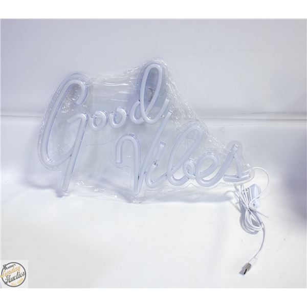 NEW GOOD VIBES NEON SIGN, PINK LED