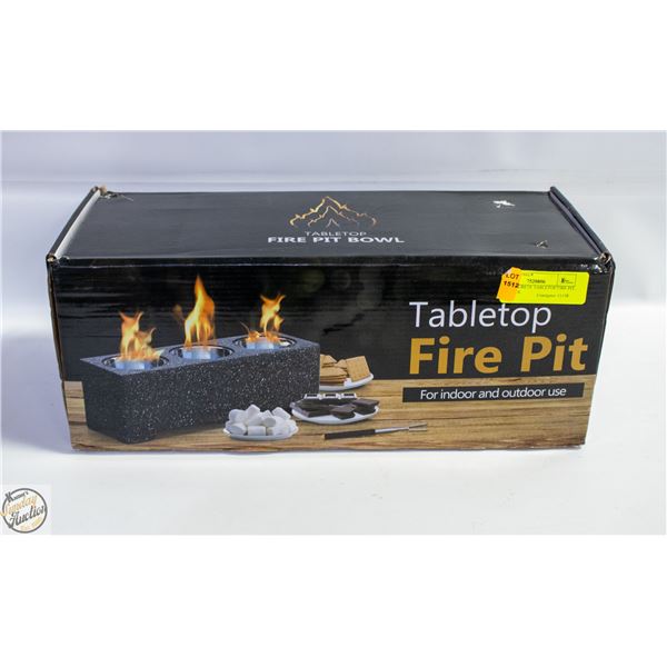 NEW CONCRETE TABLETOP FIRE PIT, 3 ALCOHOL