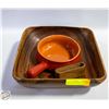 Image 1 : HAND CARVED WOODEN LARGE BOWL +