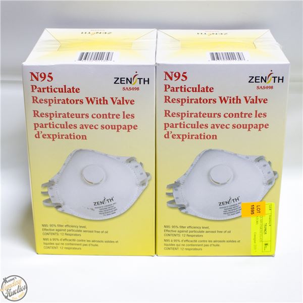 24 PACKS N95 PARTICULATE RESPIRATORS