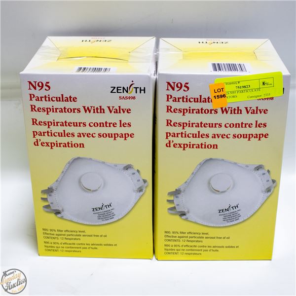 24 PACKS N95 PARTICULATE RESPIRATORS