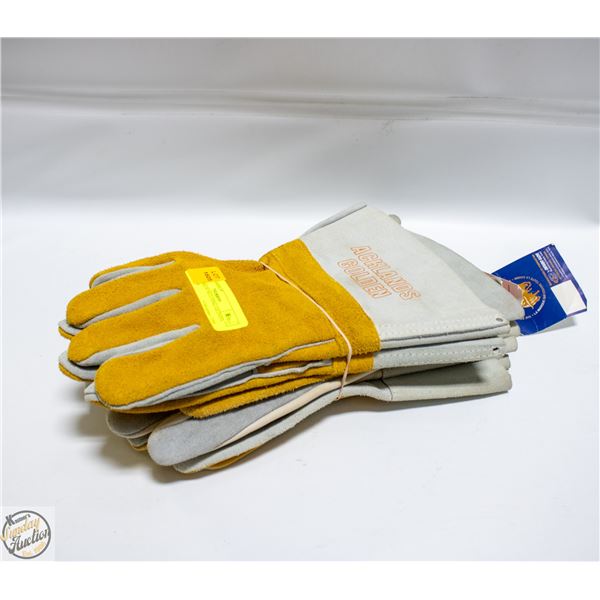 4 NEW PRS OF WELDING GLOVES LEATHER