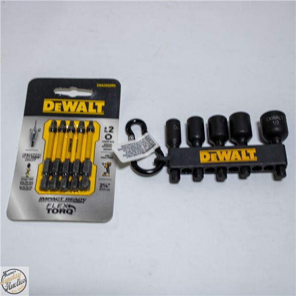 2PKS OF DEWALT IMPACT NUT DRIVER+SCREWDRIVER BITS