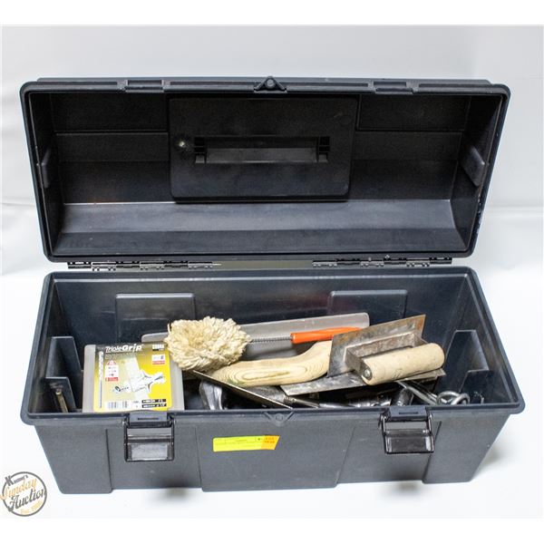 PLASTIC TOOL BOX + HAND TOOLS