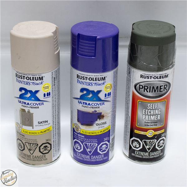 3PK RUSTOLEUM SPRAY PAINT