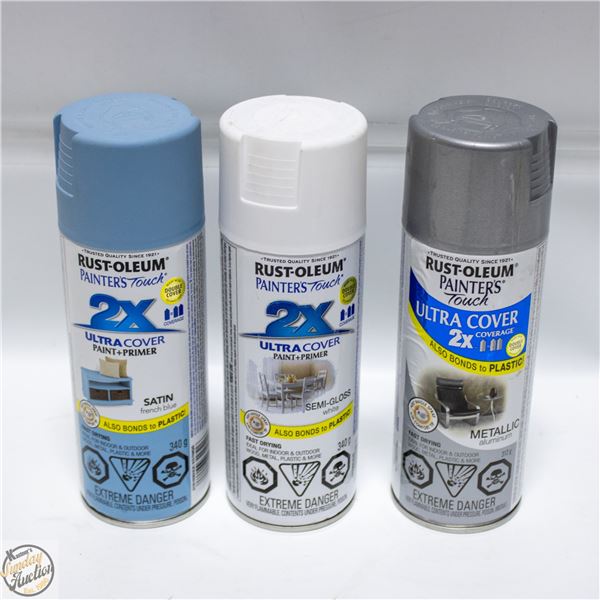 3PK RUSTOLEUM SPRAY PAINT